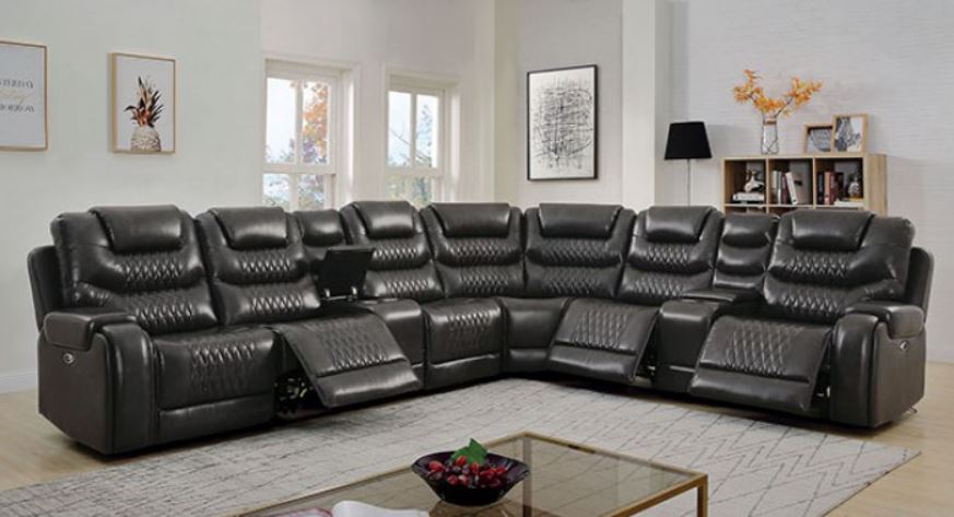 Gray Sectional w/ Recliner