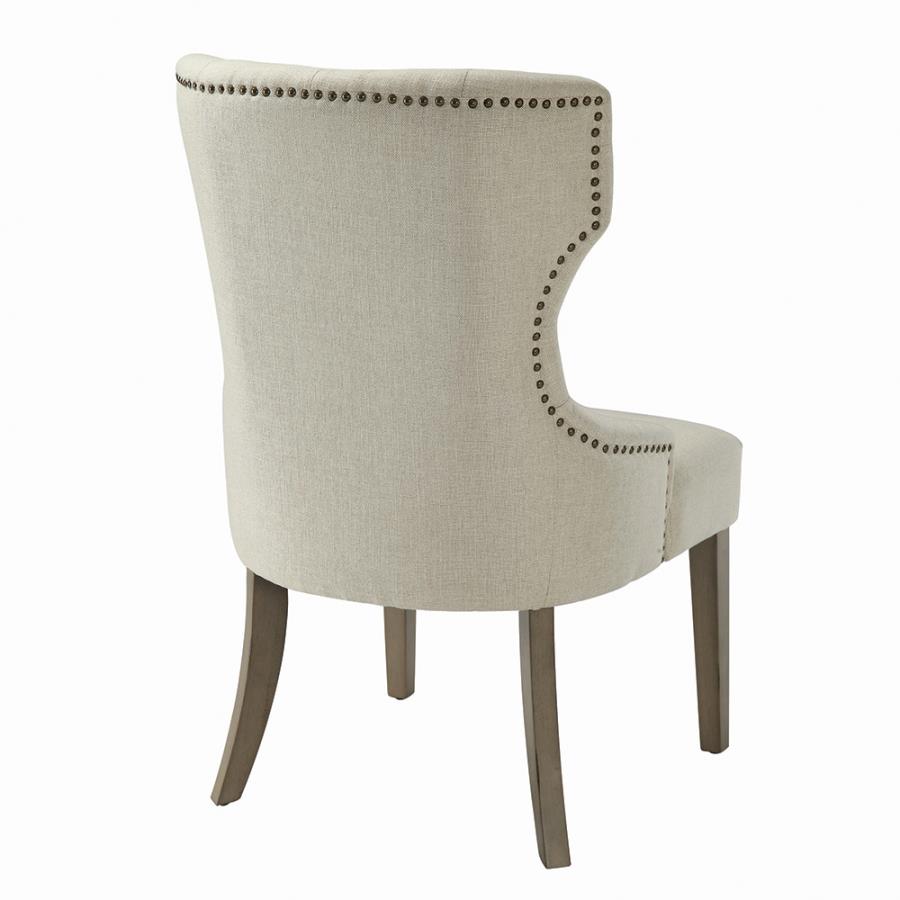 Beige Nailhead Trim Side Chair Back Beige Nailhead Trim Side Chair Back