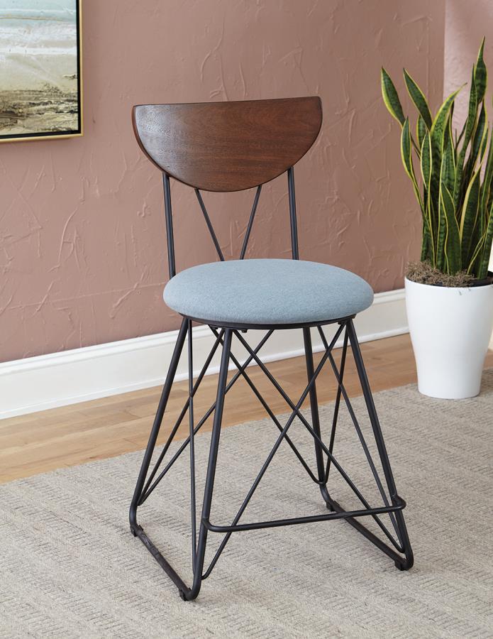 Blue Linen-Like Fabric Counter Height Stool Blue Linen-Like Fabric Counter Height Stool