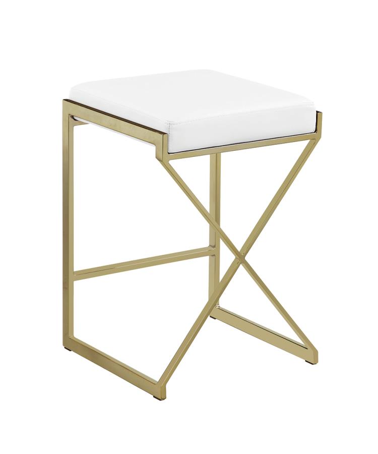 White Counter Height Stool Back Angle White Counter Height Stool Back Angle