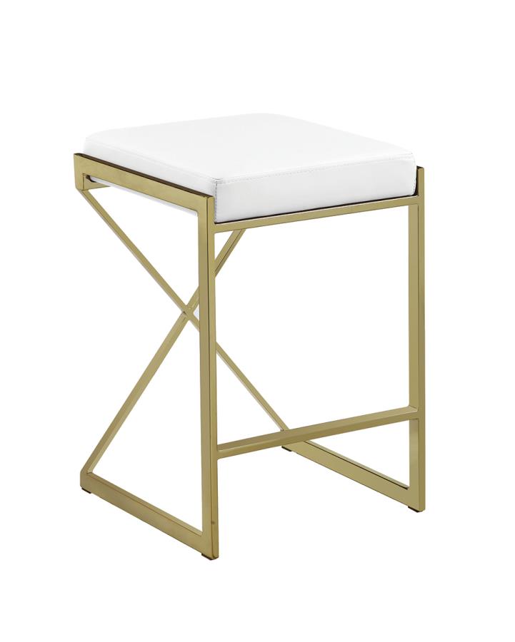 White Counter Height Stool Front Angle White Counter Height Stool Front Angle