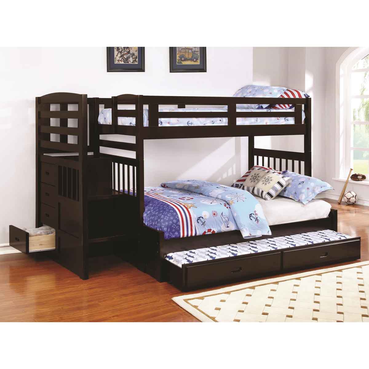 Twin/Full Bunk Bed with trundle