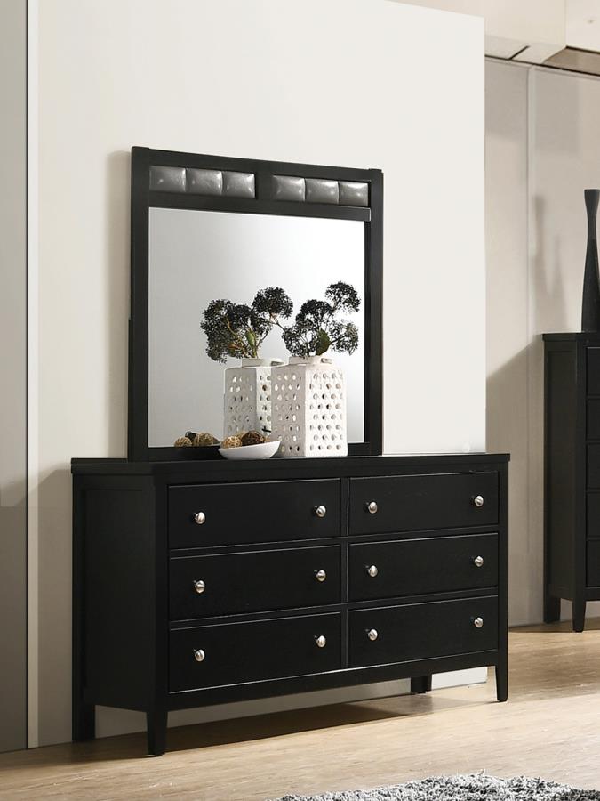 Black Dresser w/ Mirror Roomview Black Dresser w/ Mirror Roomview