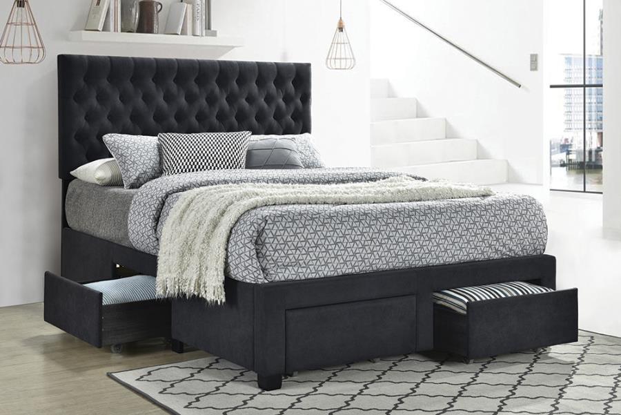 Charcoal Upholstered Bed
