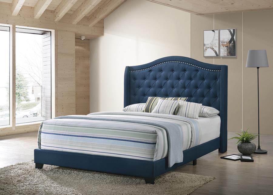 Blue Upholstered Bed
