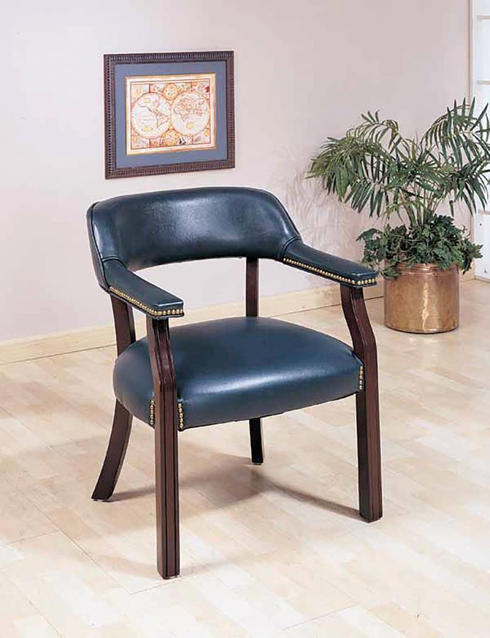 Blue Leatherette Office Chair