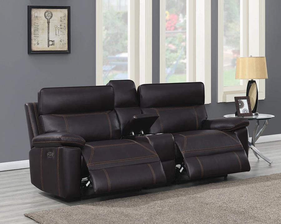 Configuration of Sofa w/ Left Arm Facing, Console, and Right Arm Facing Recliners