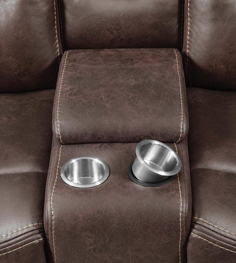Middle Console on Loveseat w/ Removable Stainless Steel Cup Holders