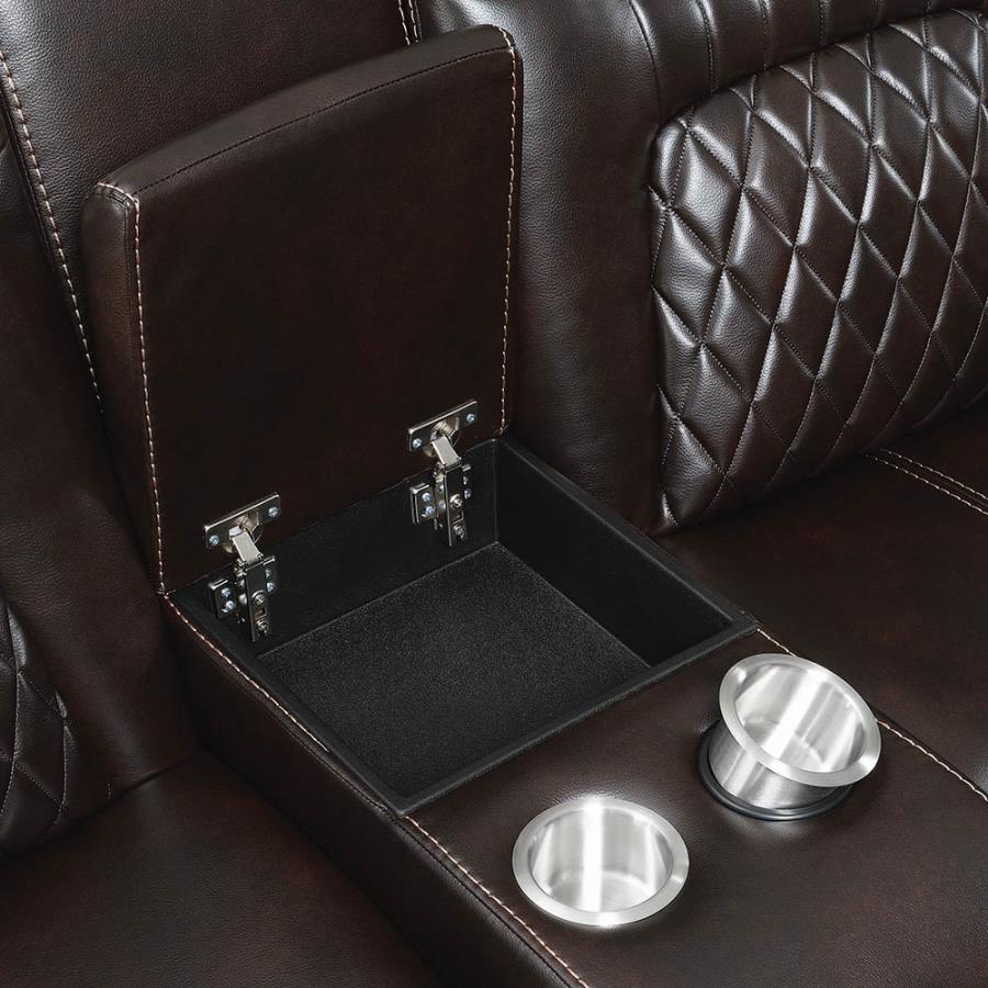 Center Console w/ Soft-closing Lift Top Storage and Removable Stainless Steel Cup Holders