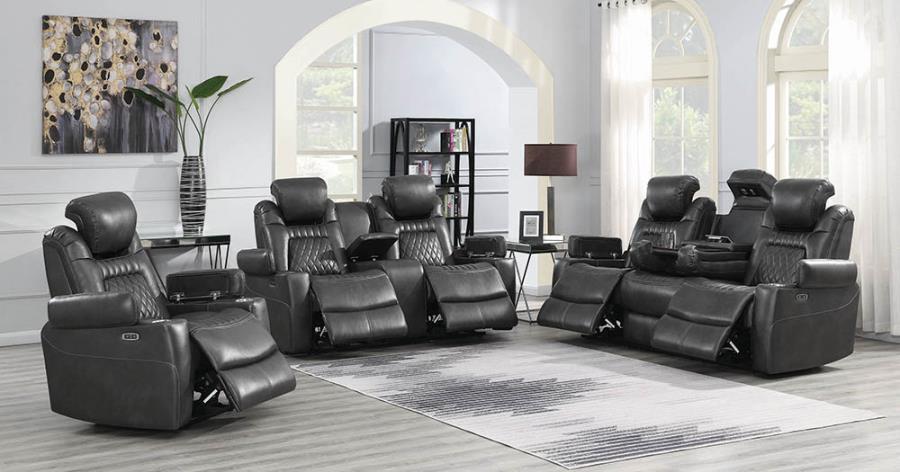 Charcoal Complete Power Motion Reclining Sofa Set