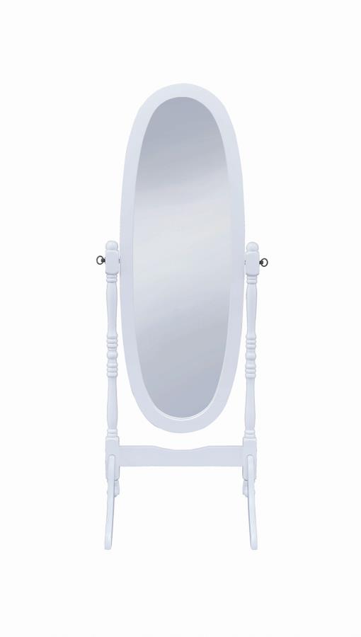White Cheval Standing Mirror Front