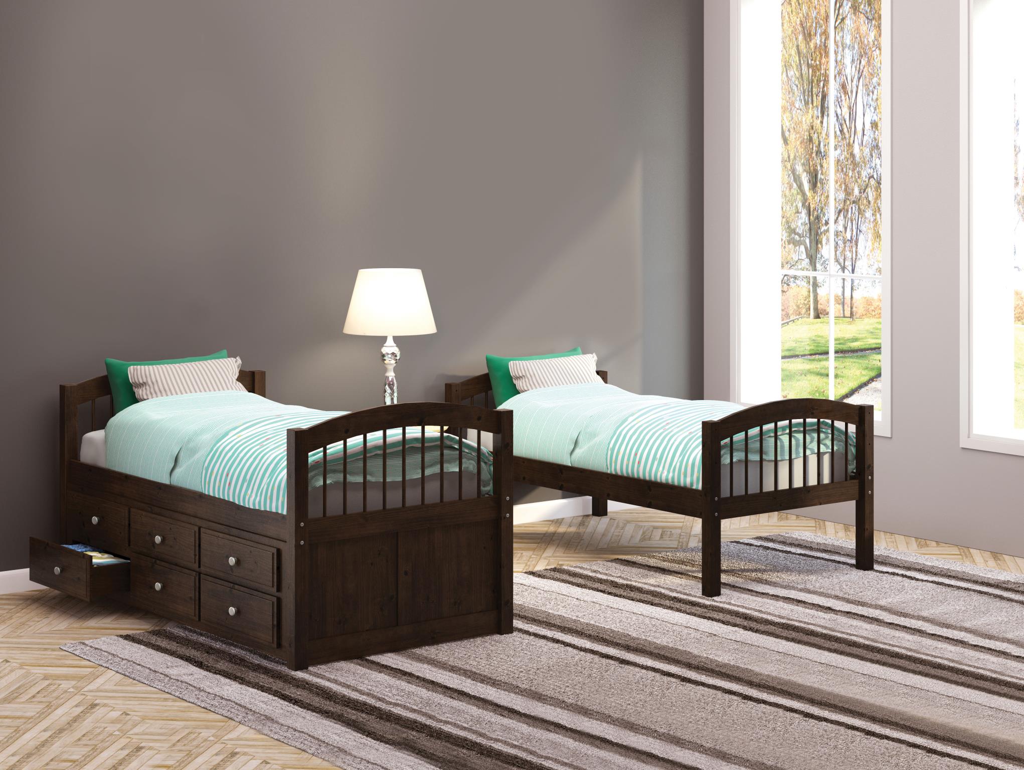 Espresso Twin/Twin Bunk Beds Used Separately