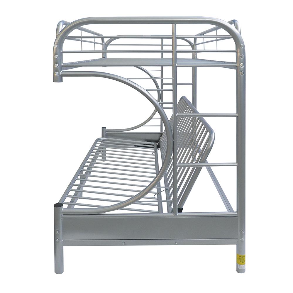 Silver Twin XL/Queen Futon Bunk Bed Side