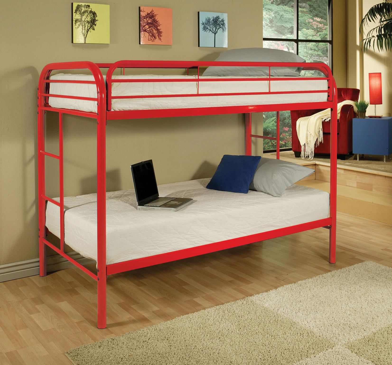 Red Twin/Twin Bunk Bed