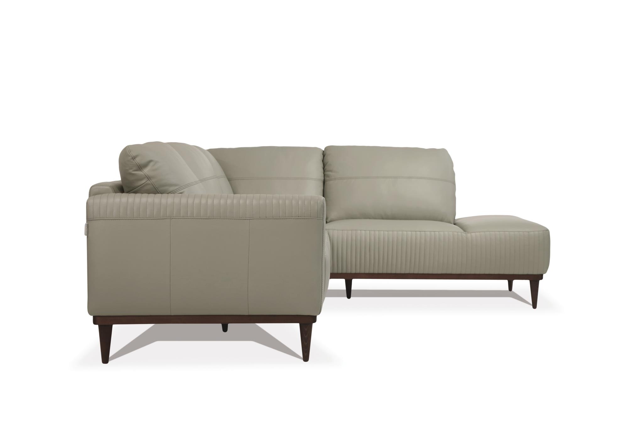Airy Green Sectional Sofa w/ Right Facing Chaise Side