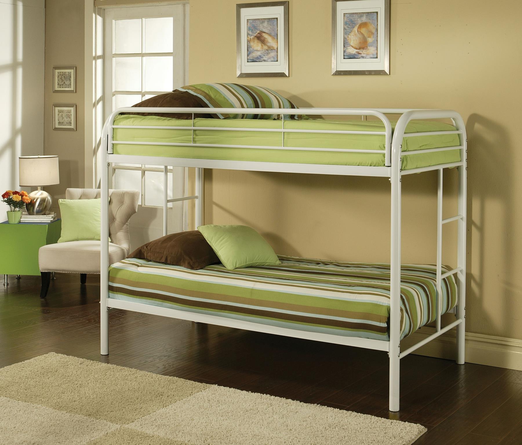 White Twin/Twin Bunk Bed