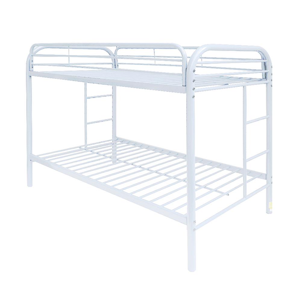 White Twin/Twin Bunk Bed Angle 