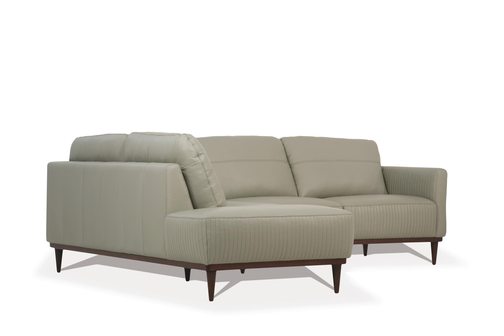 Airy Green Sectional Sofa w/ Left Facing Chaise Side Angle