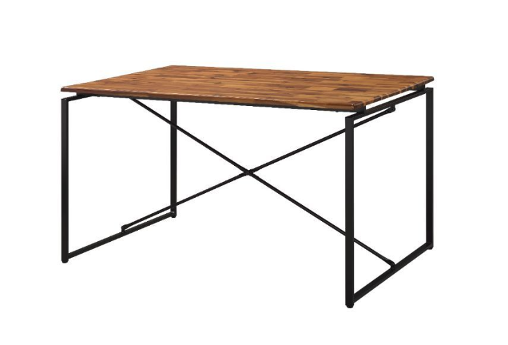 Oak and Black Table