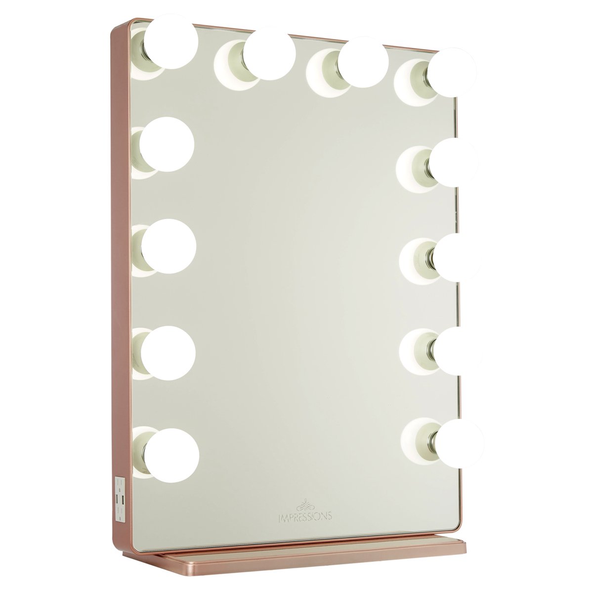 Rose Gold Vanity Mirror w/ Frosted LED Light Bulbs