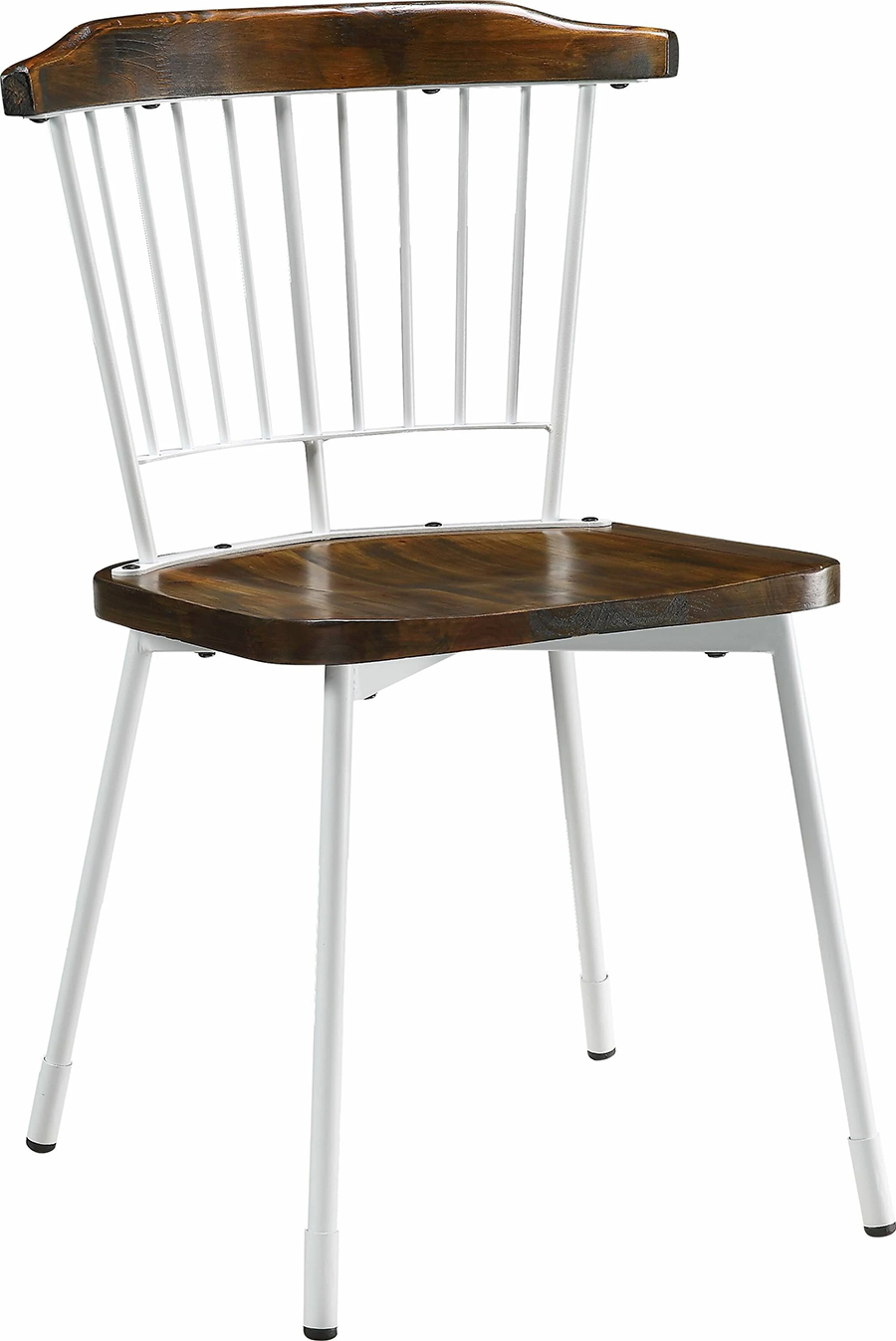 White & Brown Oak Side Chair Angle White & Brown Oak Side Chair Angle