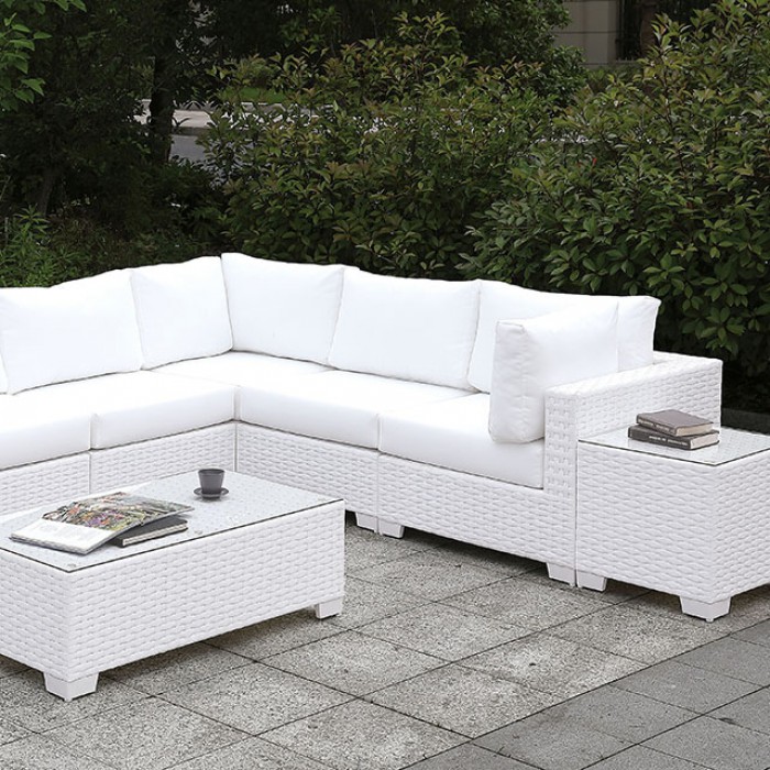  Patio Large L-Sectional Sofa Set w/ Bench Close Up