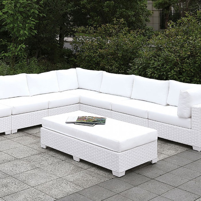 Patio Large L-Sectional Sofa Set w/ Bench Close Up