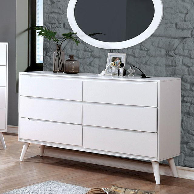 White Dresser + Oval Mirror