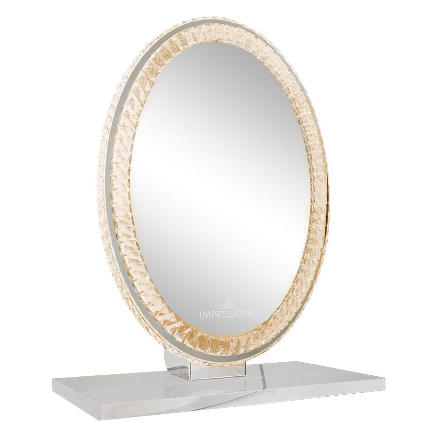 Oval Table Top Vanity Mirror w/ Different Lighting Set