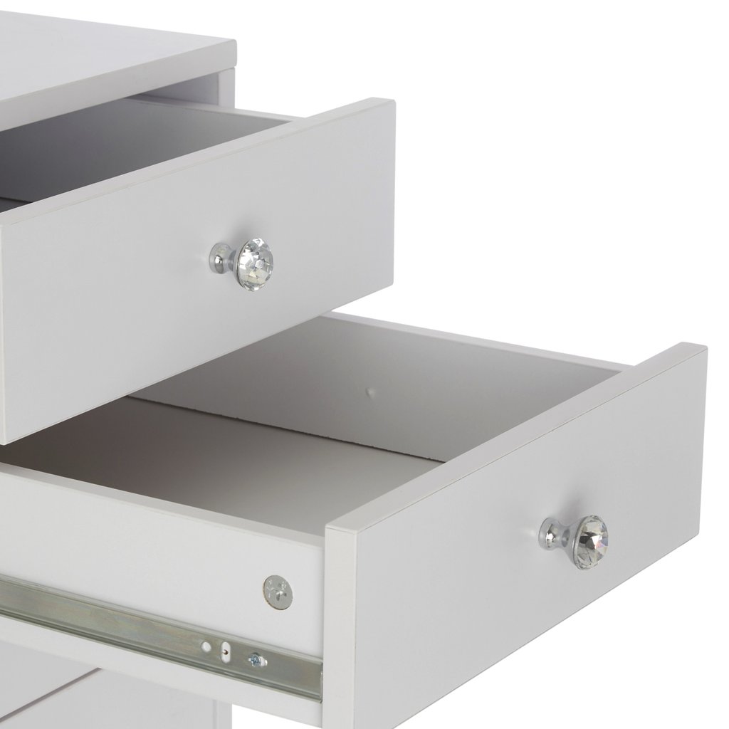 Classic White Opened Drawers Close Up Details