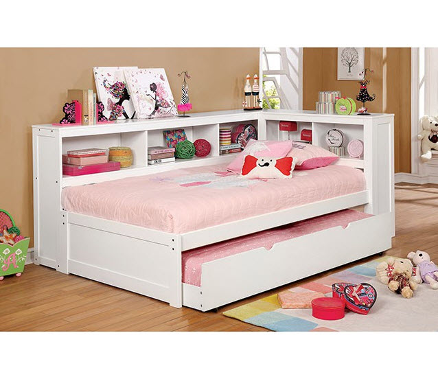 White Bed W/Trundle