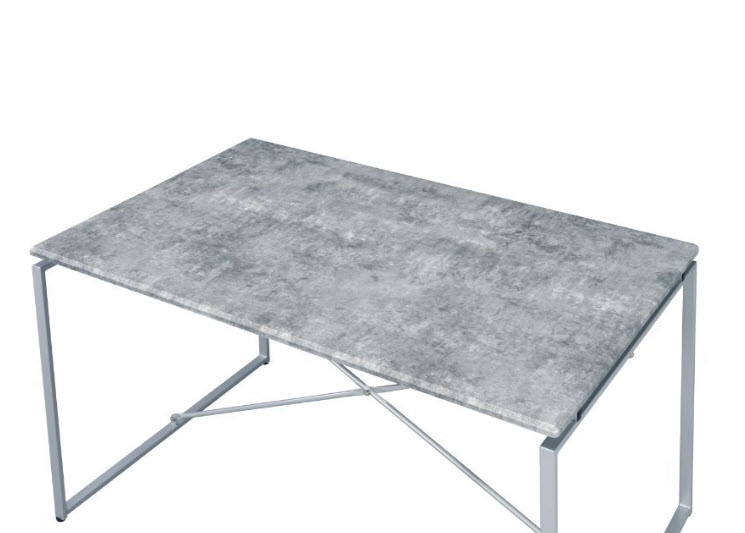 Faux Concrete & Silver Table