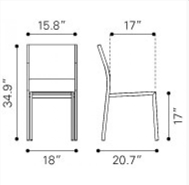 Armless Chair Dimensions