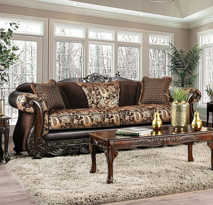 Brown & Gold Sofa