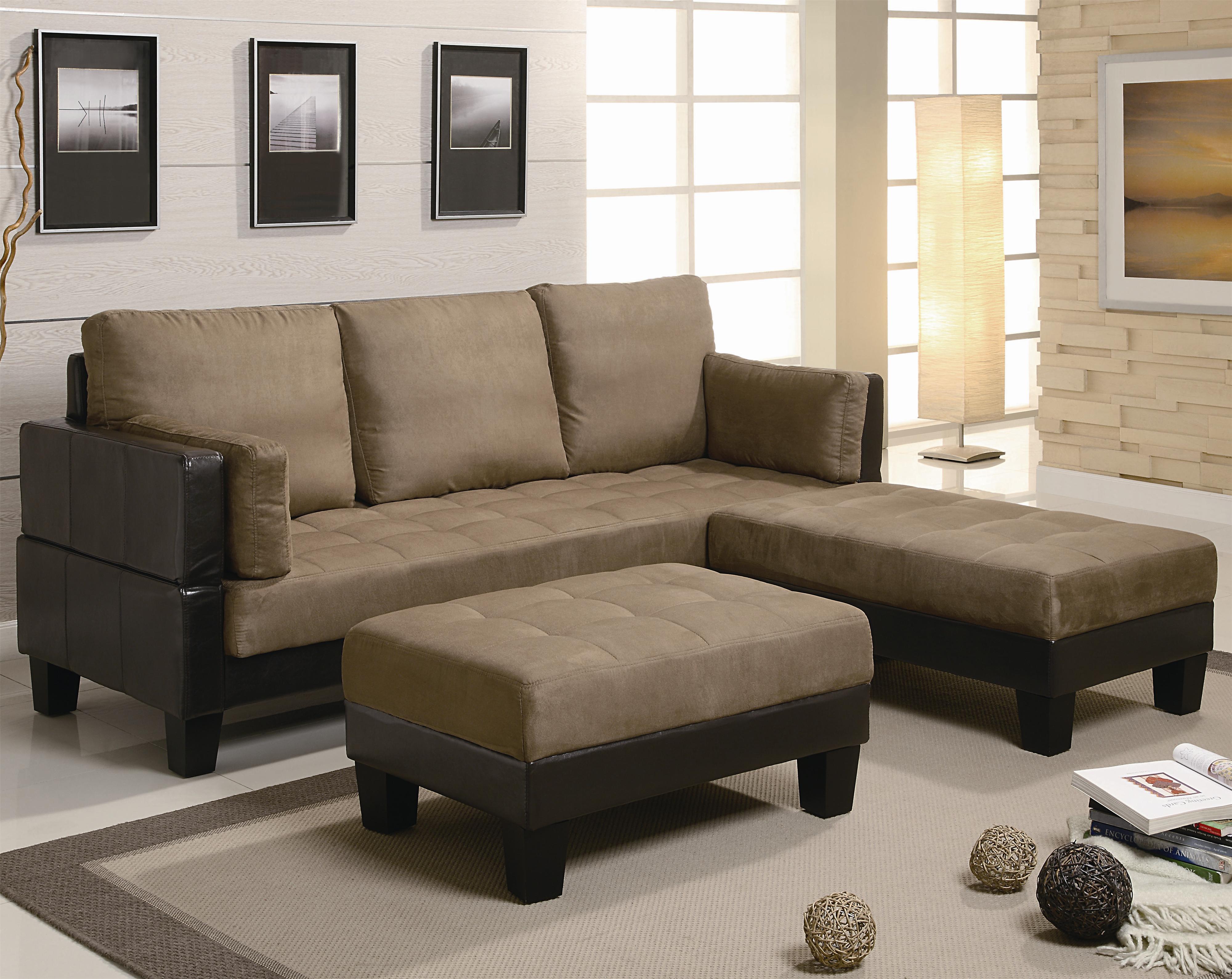 Ellesmere Contemporary Microfiber Sofa Bed Group With 2 Ottomans