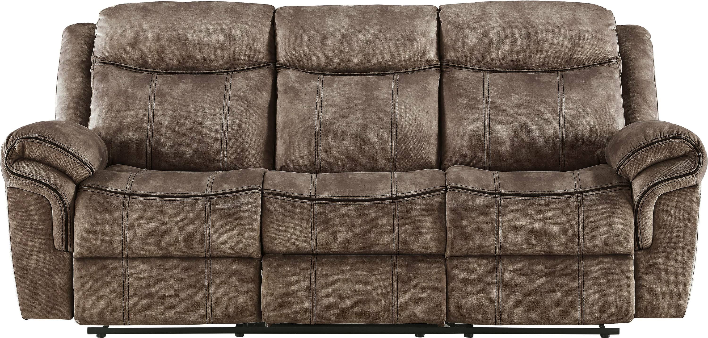 Two Tone Chocolate Reclining Sofa Front