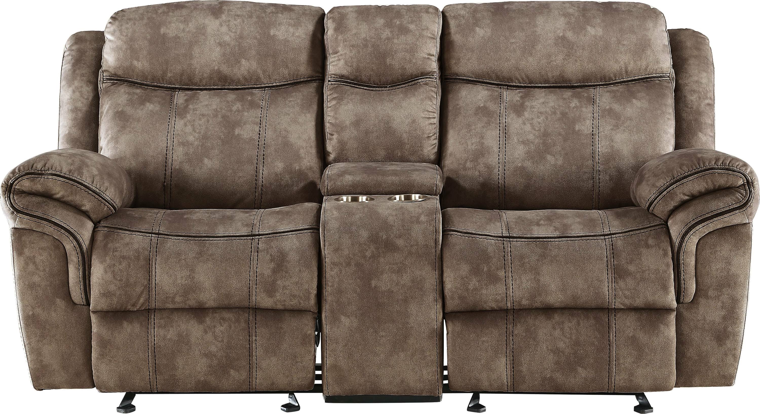 Two Tone Chocolate Reclining Loveseat Front