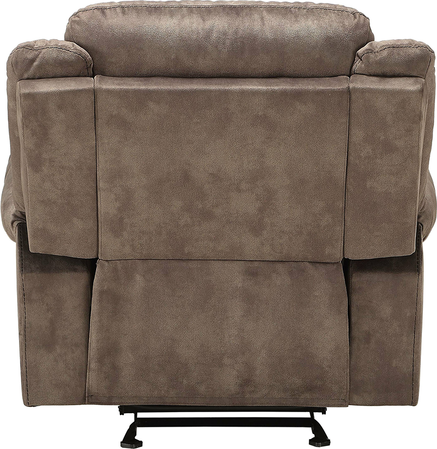 Two Tone Chocolate Glider Recliner Back