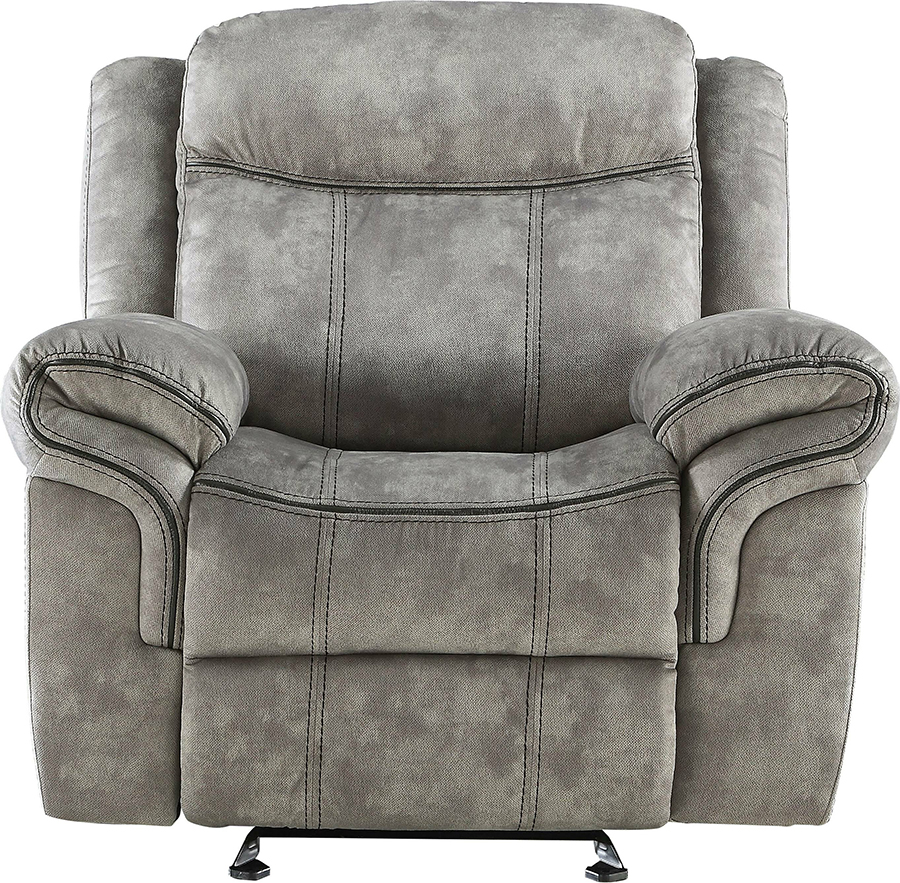 Two Tone Gray Glider Recliner Front
