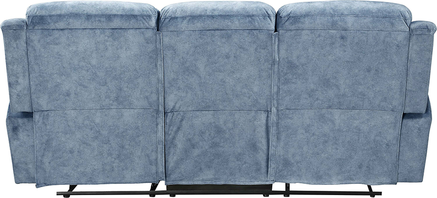 Silver Blue Fabric Reclining Sofa Back