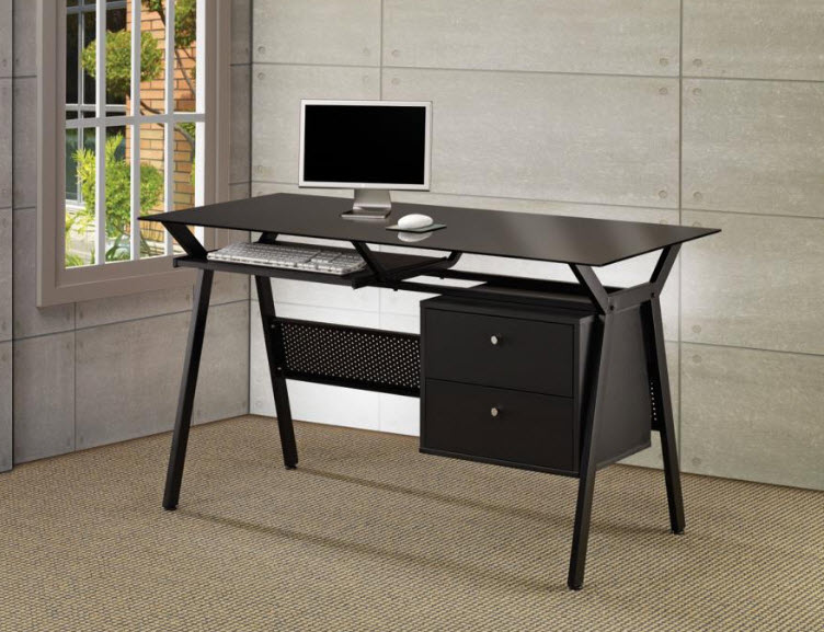 Blake Computer Desk with Builtin Drawers