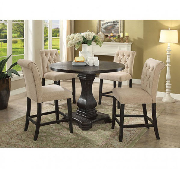 counter height round table and chairs